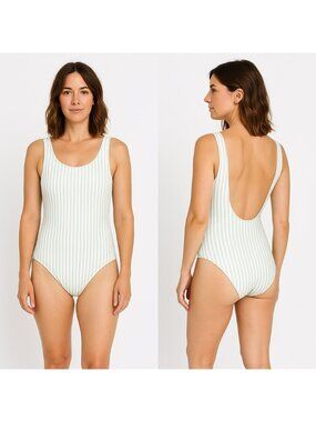 Imagine Perry Everyday One Piece Swimsuit Sage Stripe